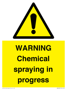WARNING Chemical spraying in progress